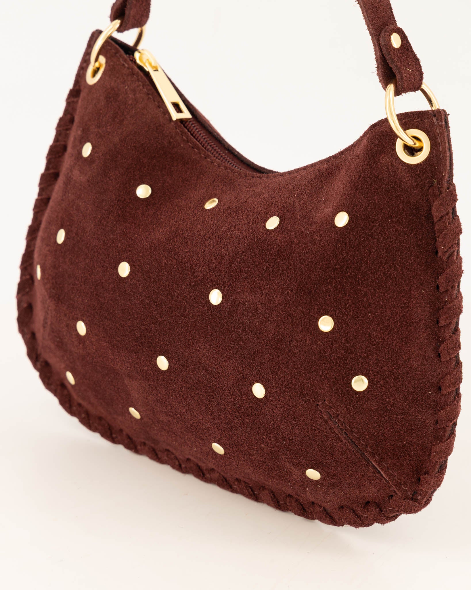 TAS CASEY SUEDE BURGUNDY Kinaofashionboutique
