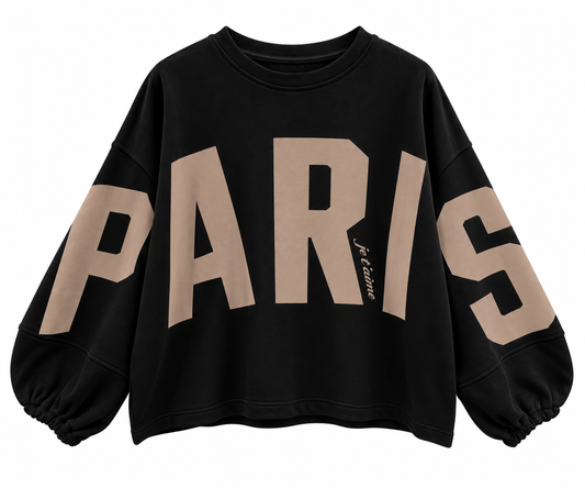 TRUI JE T'AIME PARIS ZWART - MOOIJ Kinaofashionboutique