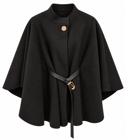 PONCHO VEST ZWART Kinaofashionboutique