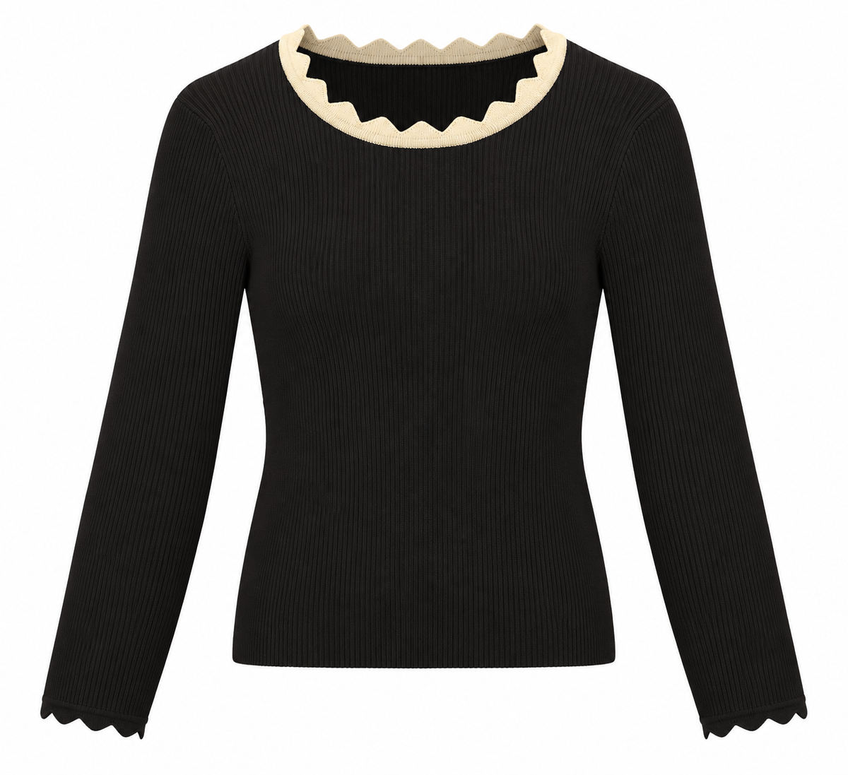 TOP EVEE ZWART Kinaofashionboutique