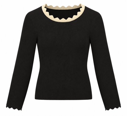 TOP EVEE ZWART Kinaofashionboutique