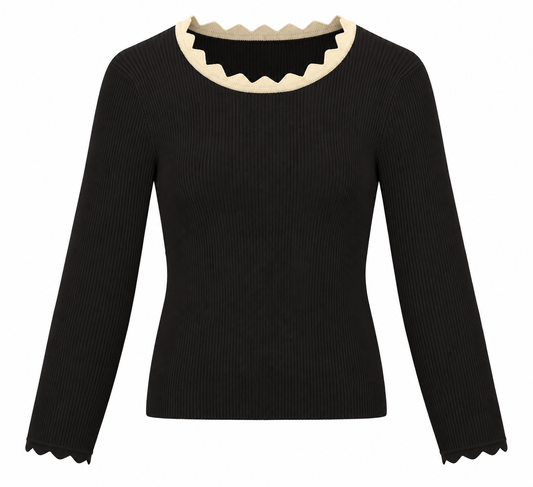 TOP EVEE ZWART Kinaofashionboutique