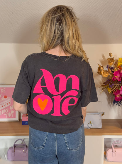 T-SHIRT AMORE GRIJS