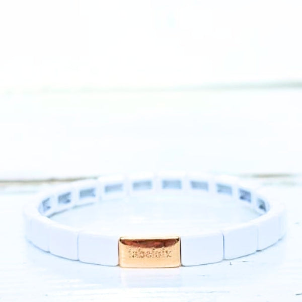 ARMBAND EMAILLE WIT - LABEL SIX