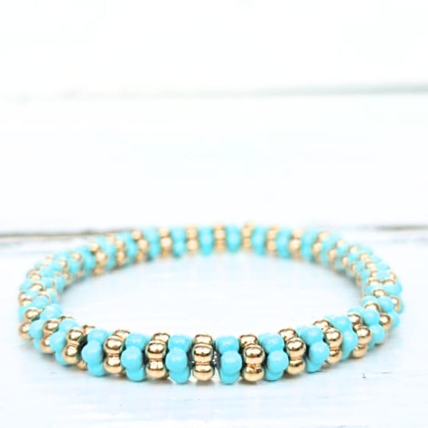 ARMBAND FLOWERBEADS MINT - LABEL SIX