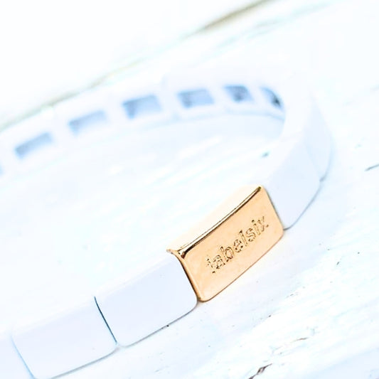 ARMBAND EMAILLE WIT - LABEL SIX