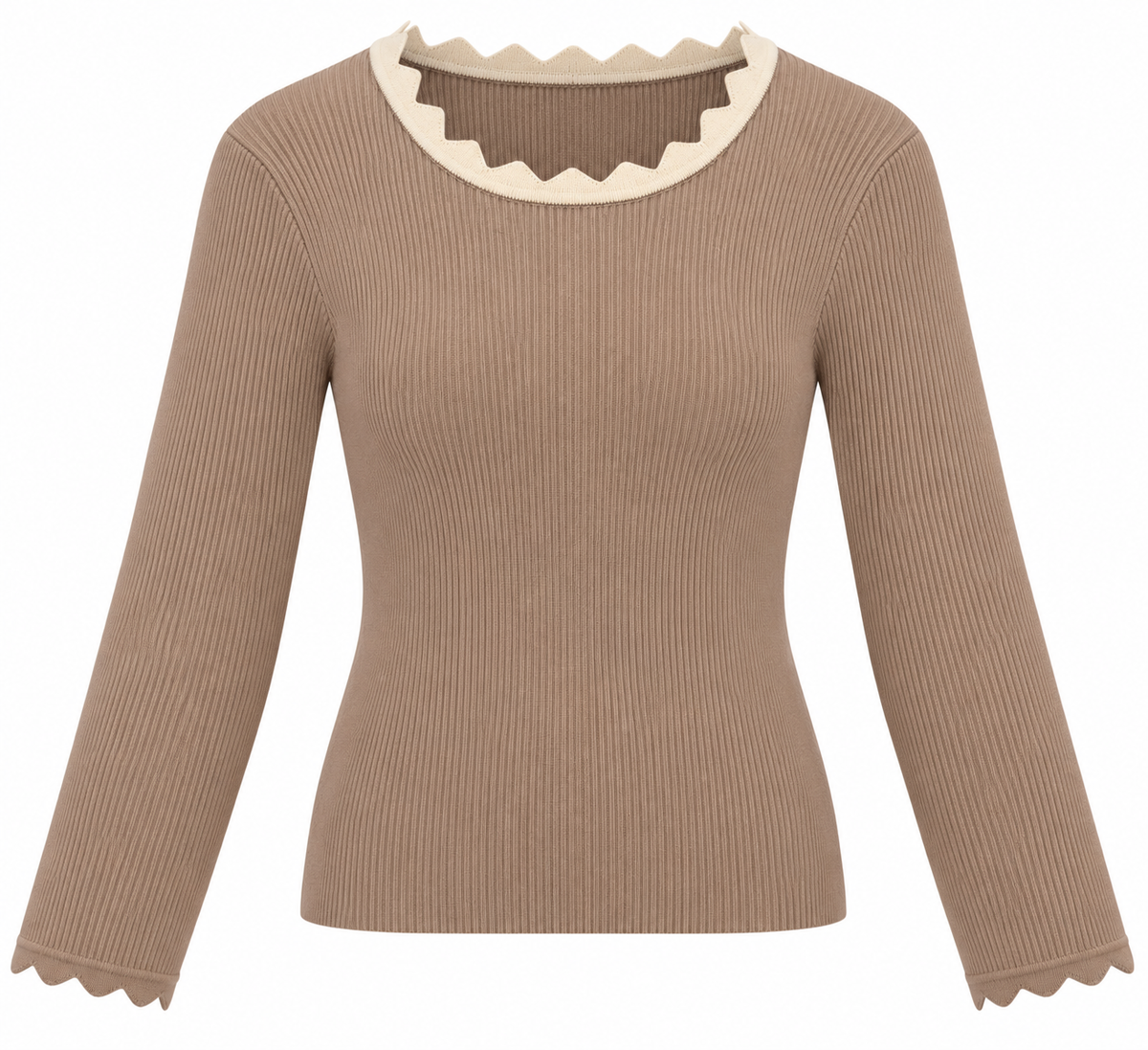 TOP EVEE TAUPE Kinaofashionboutique
