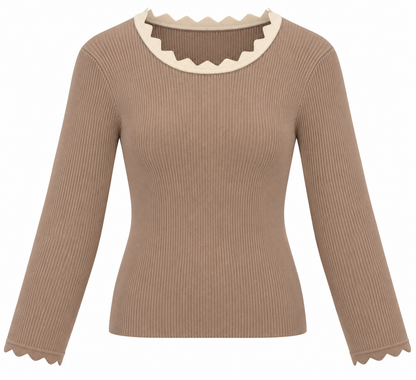 TOP EVEE TAUPE Kinaofashionboutique