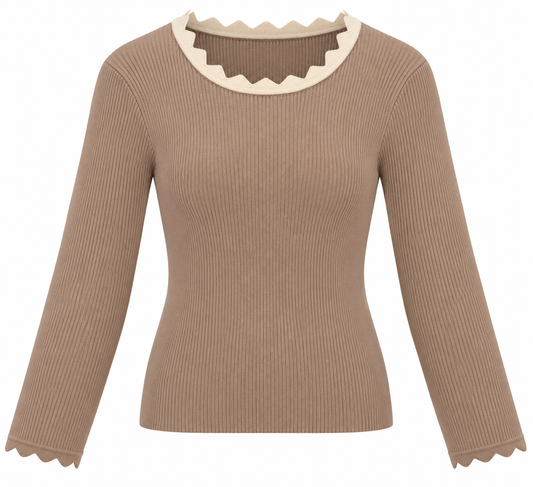 TOP EVEE TAUPE Kinaofashionboutique