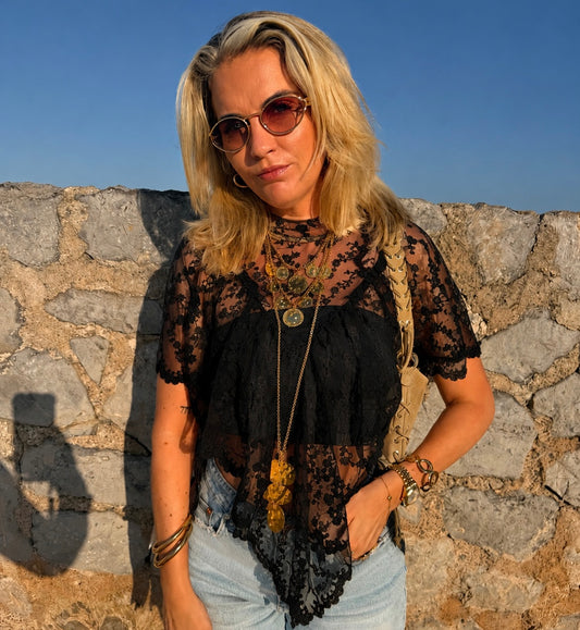 TOP FLORINE ZWART