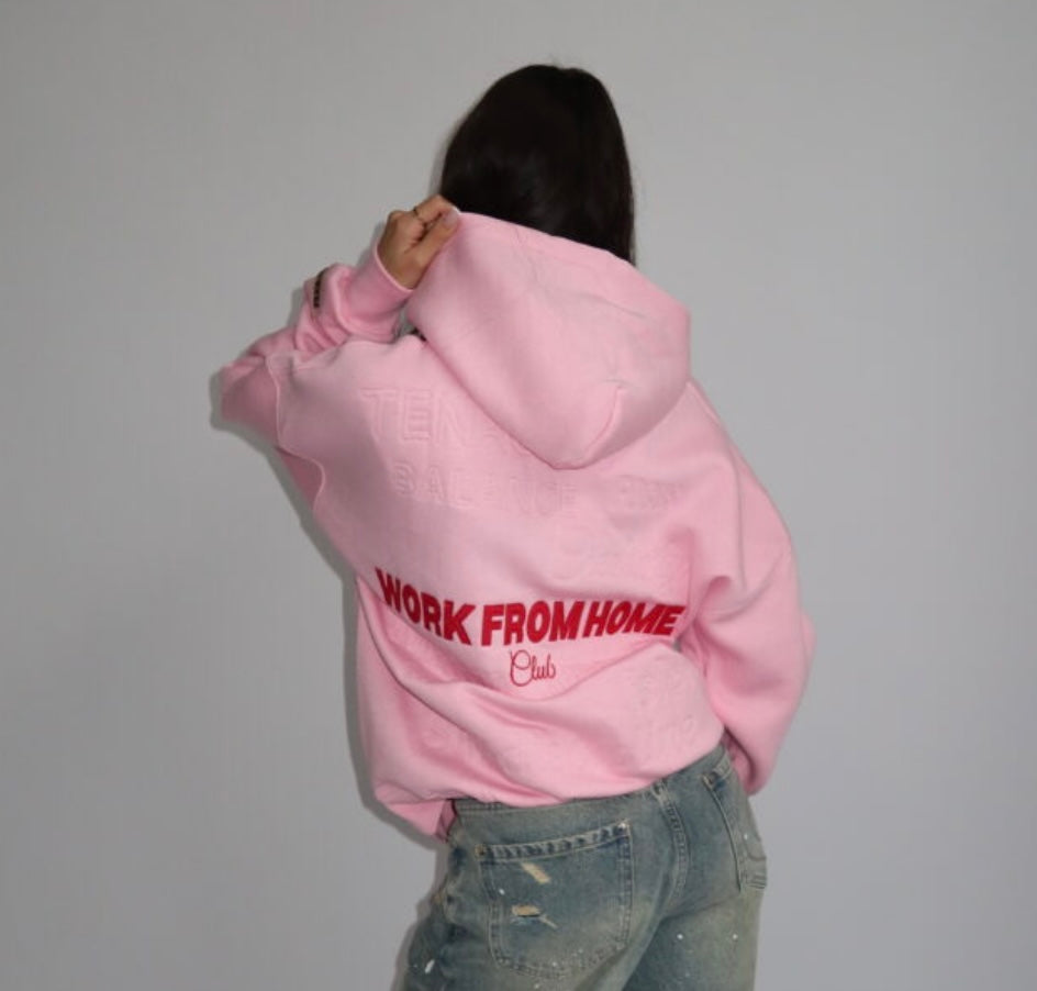 HOODIE WORK FROM HOME ROZE
