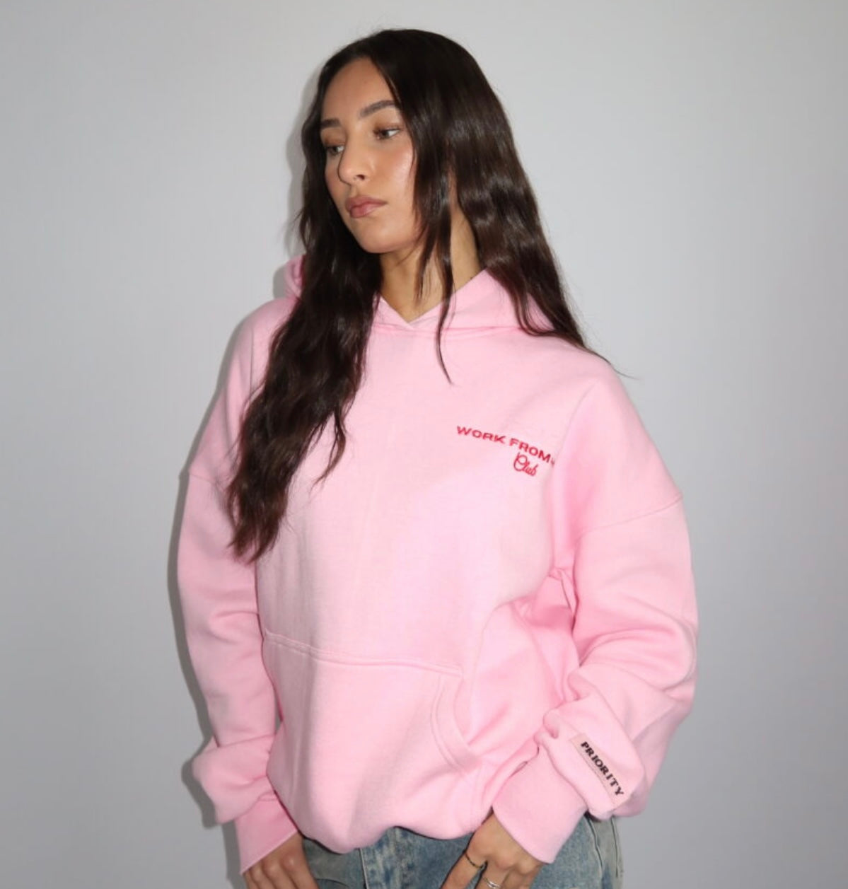HOODIE WORK FROM HOME ROZE
