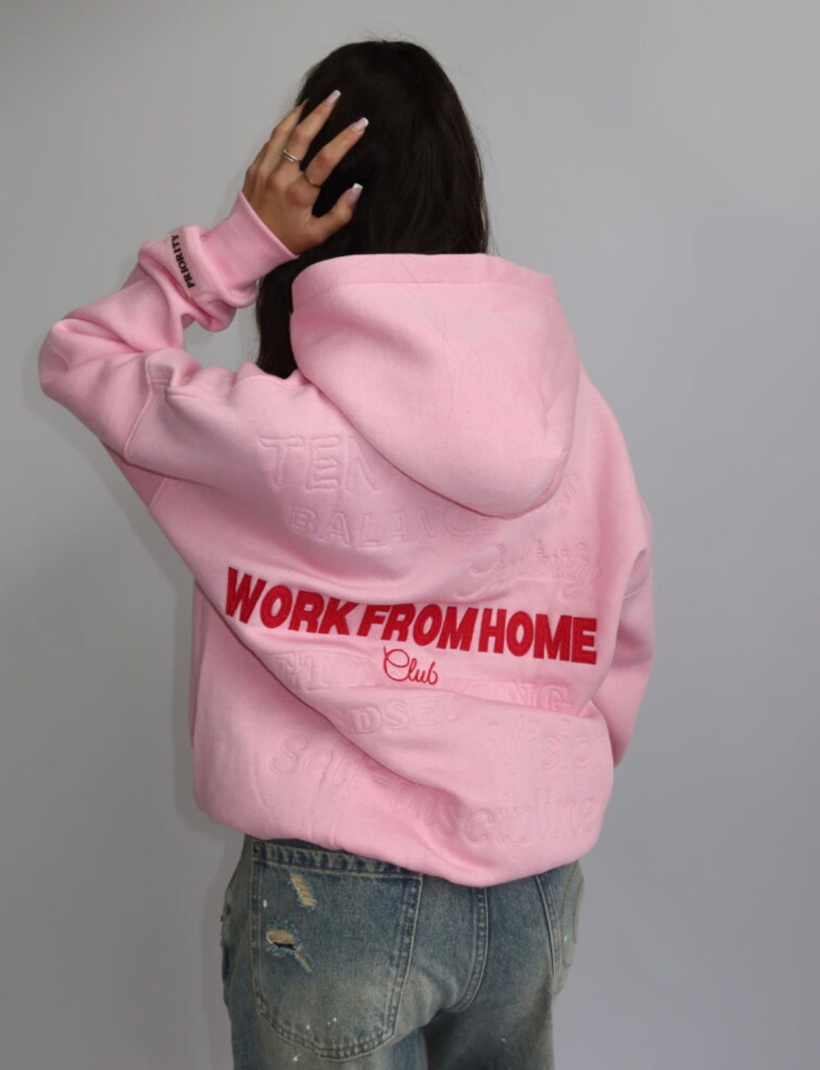 HOODIE WORK FROM HOME ROZE