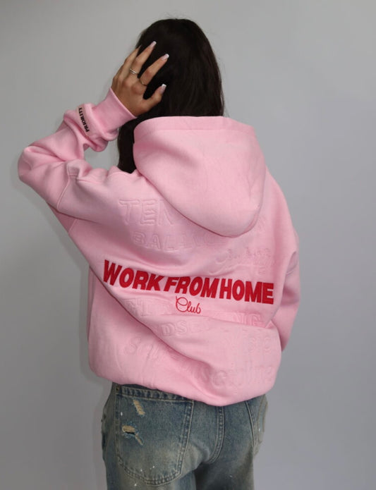 HOODIE WORK FROM HOME ROZE