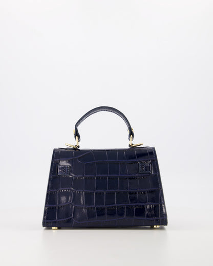 TAS GRACE CROCO DONKER BLAUW Kinaofashionboutique