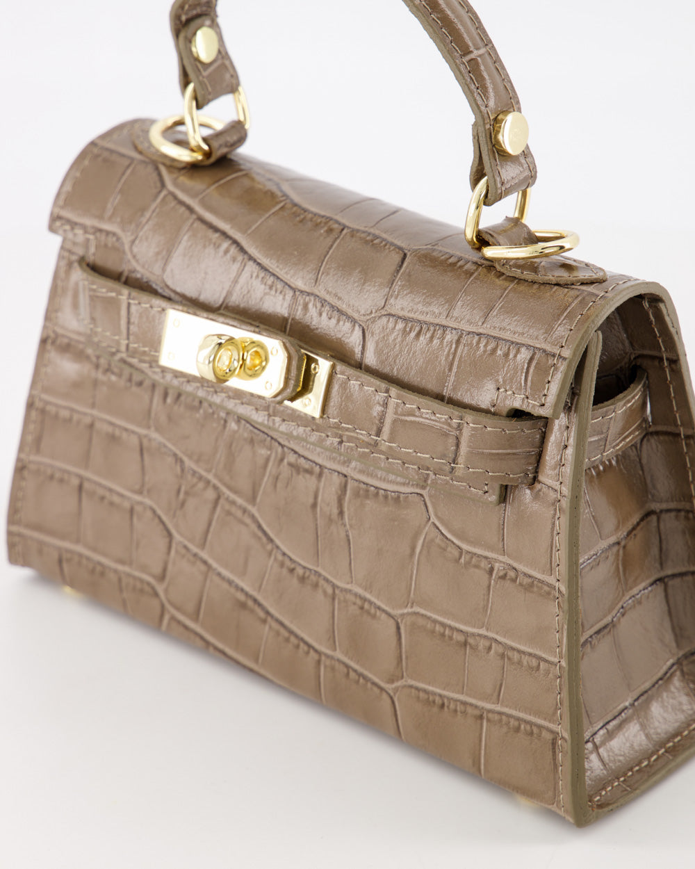 TAS GRACE CROCO TAUPE Kinaofashionboutique