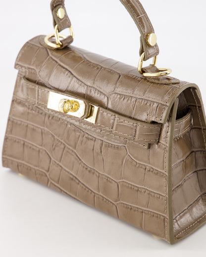 TAS GRACE CROCO TAUPE Kinaofashionboutique
