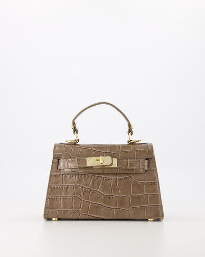 TAS GRACE CROCO TAUPE Kinaofashionboutique