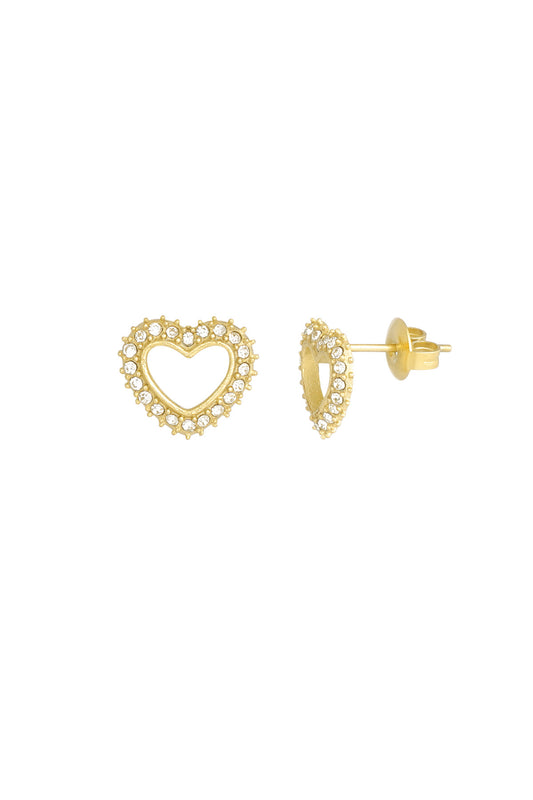 OORBELLEN STUDS HART GOUD