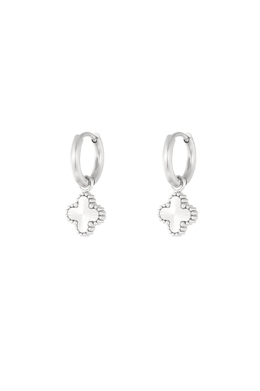OORBELLEN CLOVER CLASS ZILVER