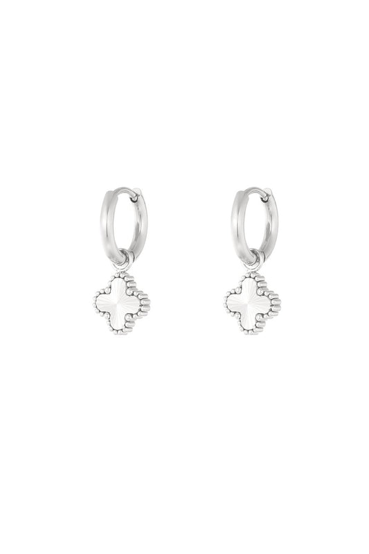 OORBELLEN CLOVER CLASS ZILVER