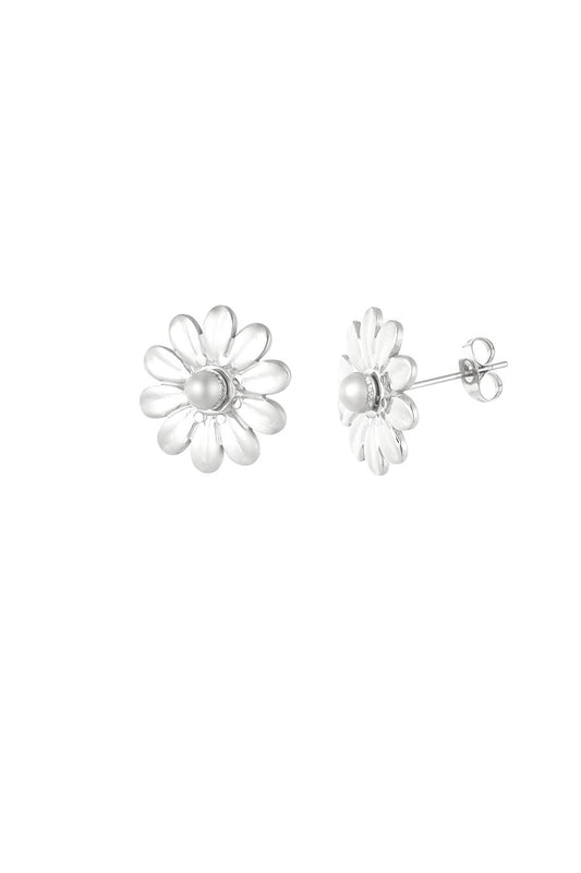 OORBELLEN BLOSSOM ZILVER