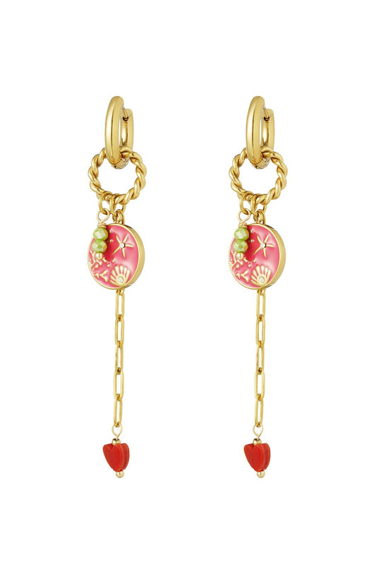 OORBELLEN DAZZLING DAY FUSHIA
