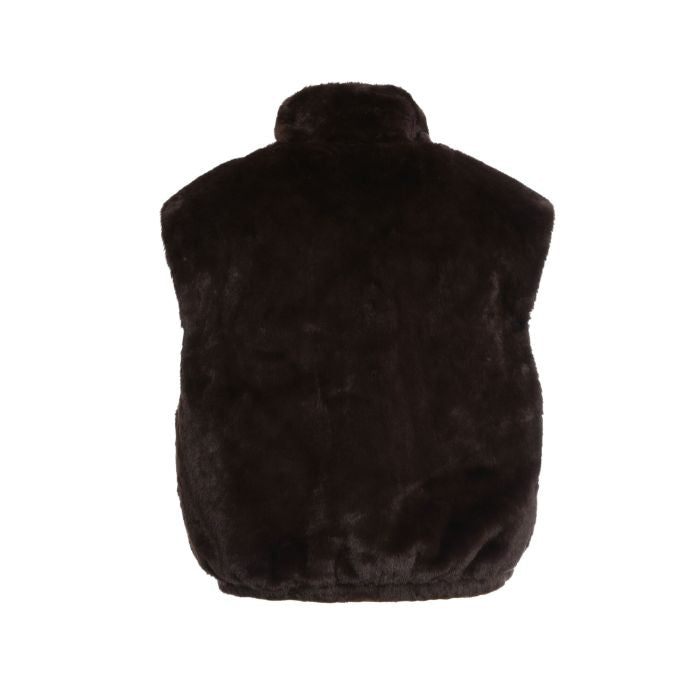 GILET FAUX FUR COFFEE