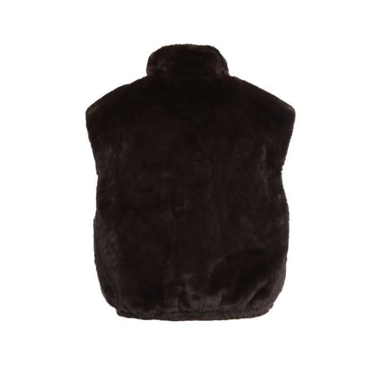 GILET FAUX FUR COFFEE