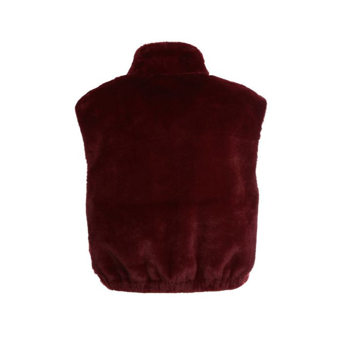 GILET FAUX FUR BORDEAUX