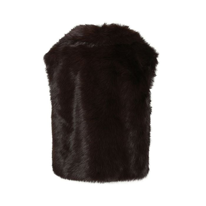 GILET FAUX FUR LUXE COFFEE