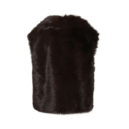 GILET FAUX FUR LUXE COFFEE