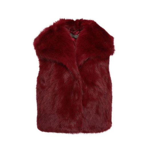 GILET FAUX FUR LUXE BORDEAUX