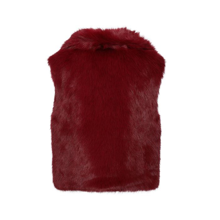 GILET FAUX FUR LUXE BORDEAUX
