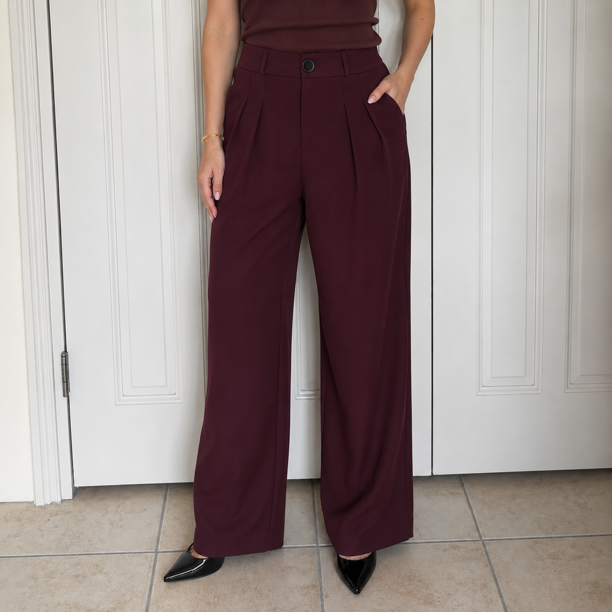 PANTALON JACKY BORDEAUX