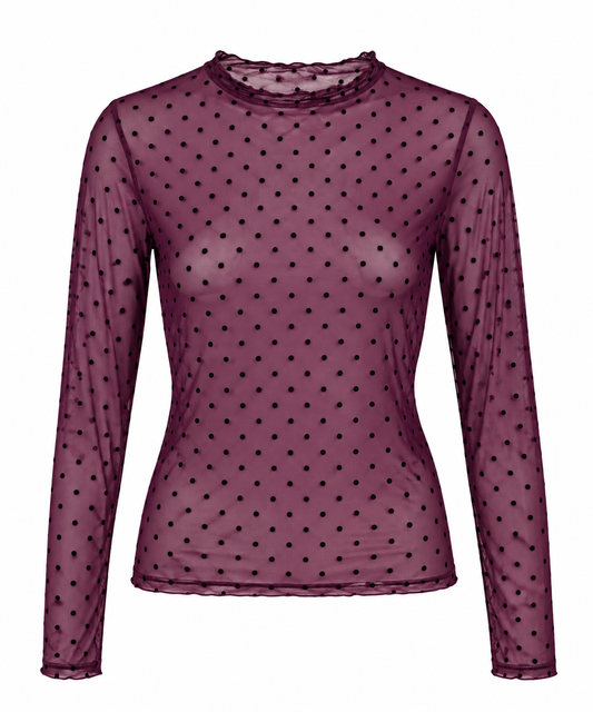 TOP MESH LOLA AUBERGINE Kinaofashionboutique