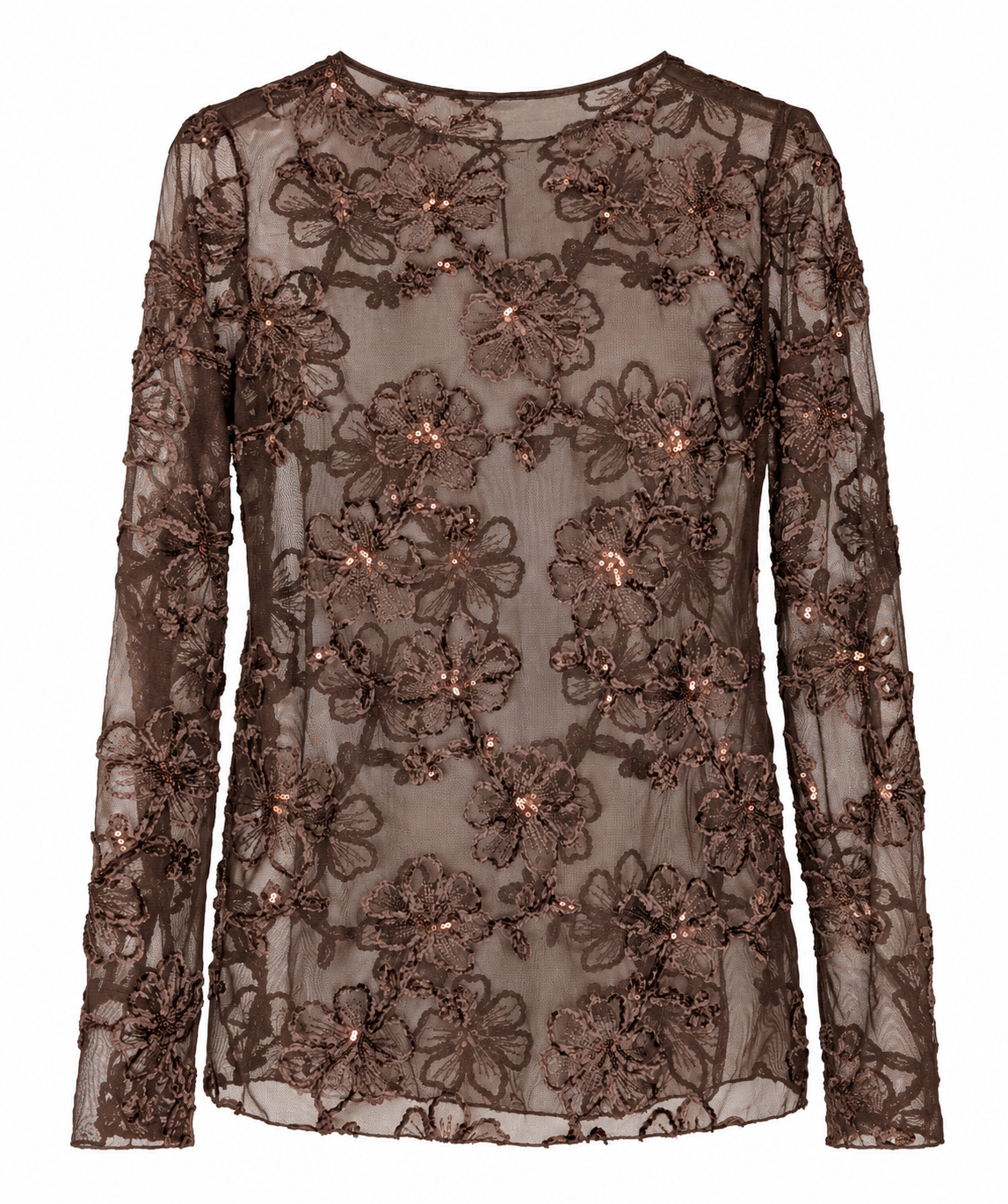 TOP MESH GLITTER SANDY BRUIN Kinaofashionboutique