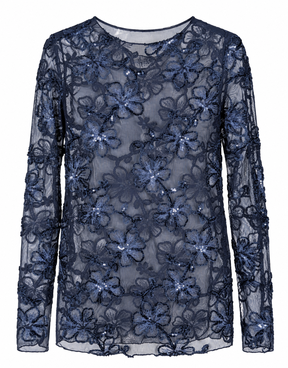 TOP MESH GLITTER SANDY NAVY Kinaofashionboutique