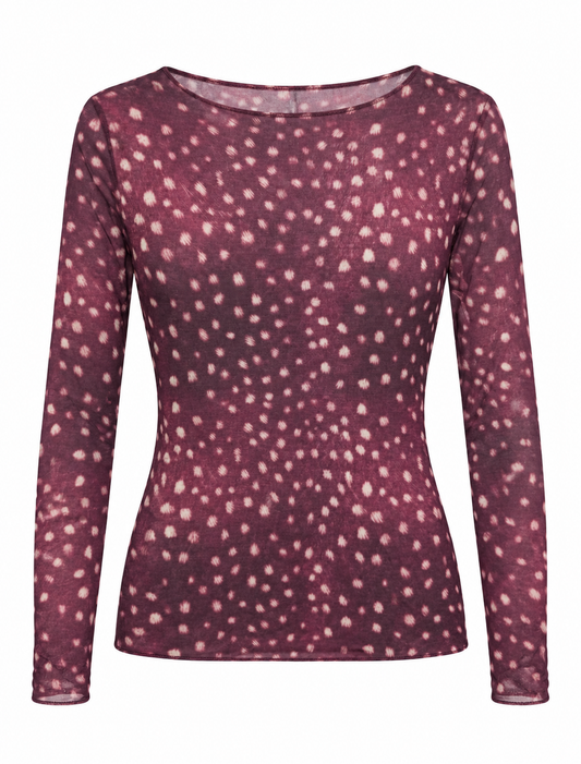 TOP MESH BAMBI AUBERGINE Kinaofashionboutique