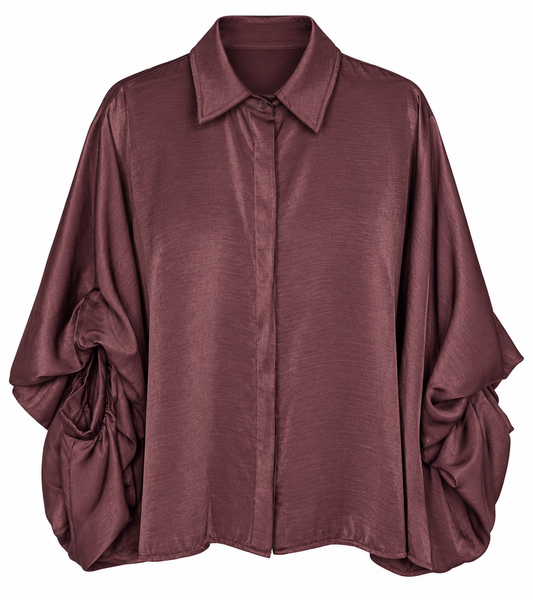 BLOUSE MACEY AUBERGINE Kinaofashionboutique