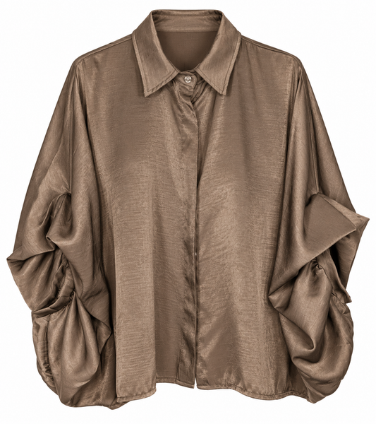 BLOUSE MACEY LICHT BRUIN Kinaofashionboutique