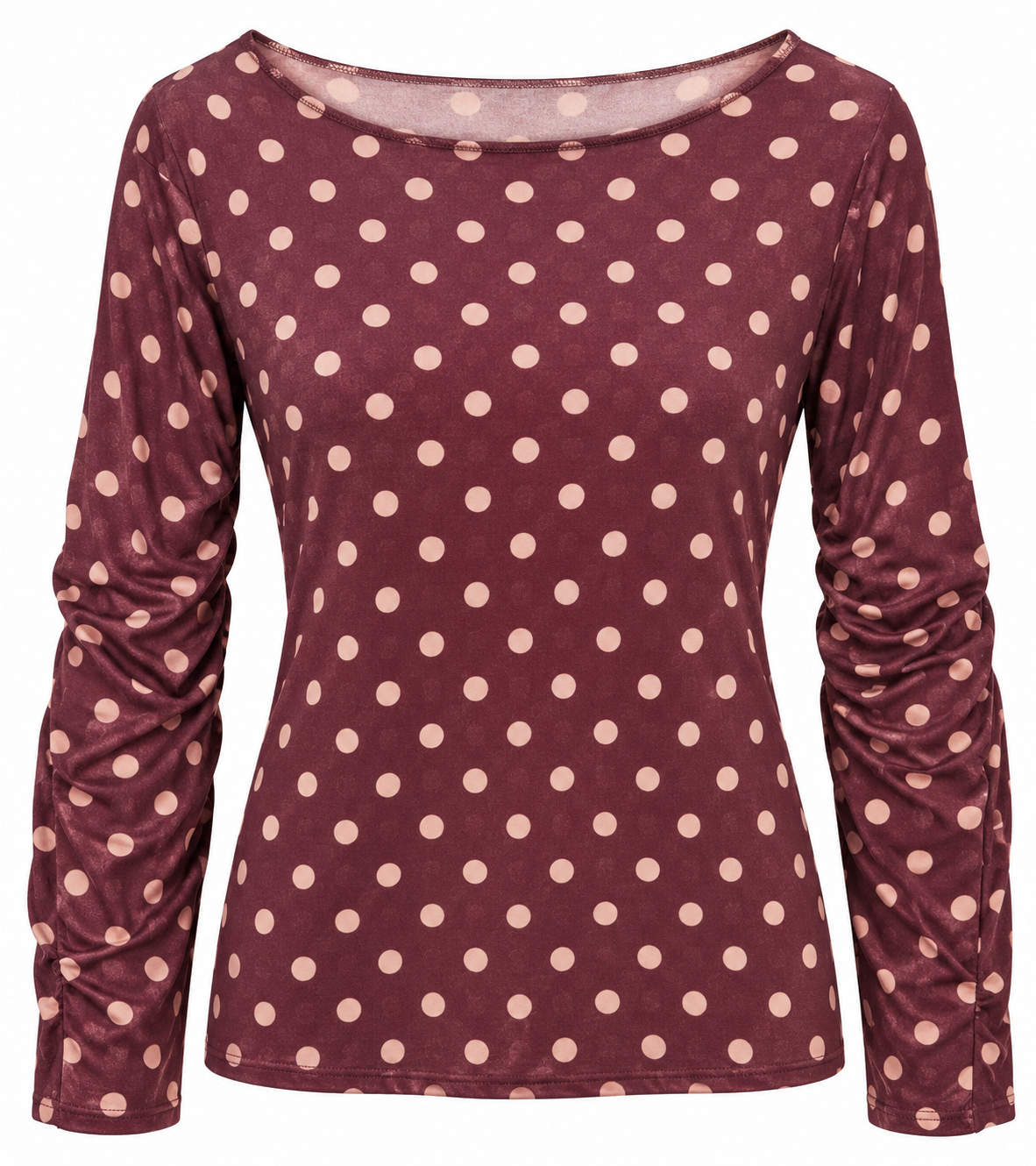 TOP MESH POLKA DOT AUBERGINE Kinaofashionboutique