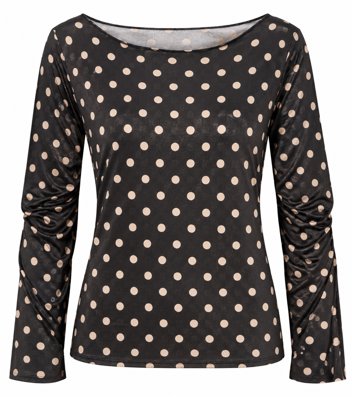 TOP MESH POLKA DOT ZWART Kinaofashionboutique