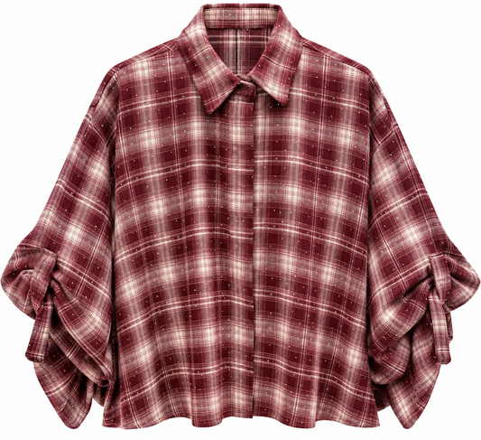 BLOUSE ROSA GLITTER BORDEAUX Kinaofashionboutique
