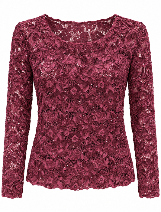 TOP VERA GLITTER AUBERGINE Kinaofashionboutique