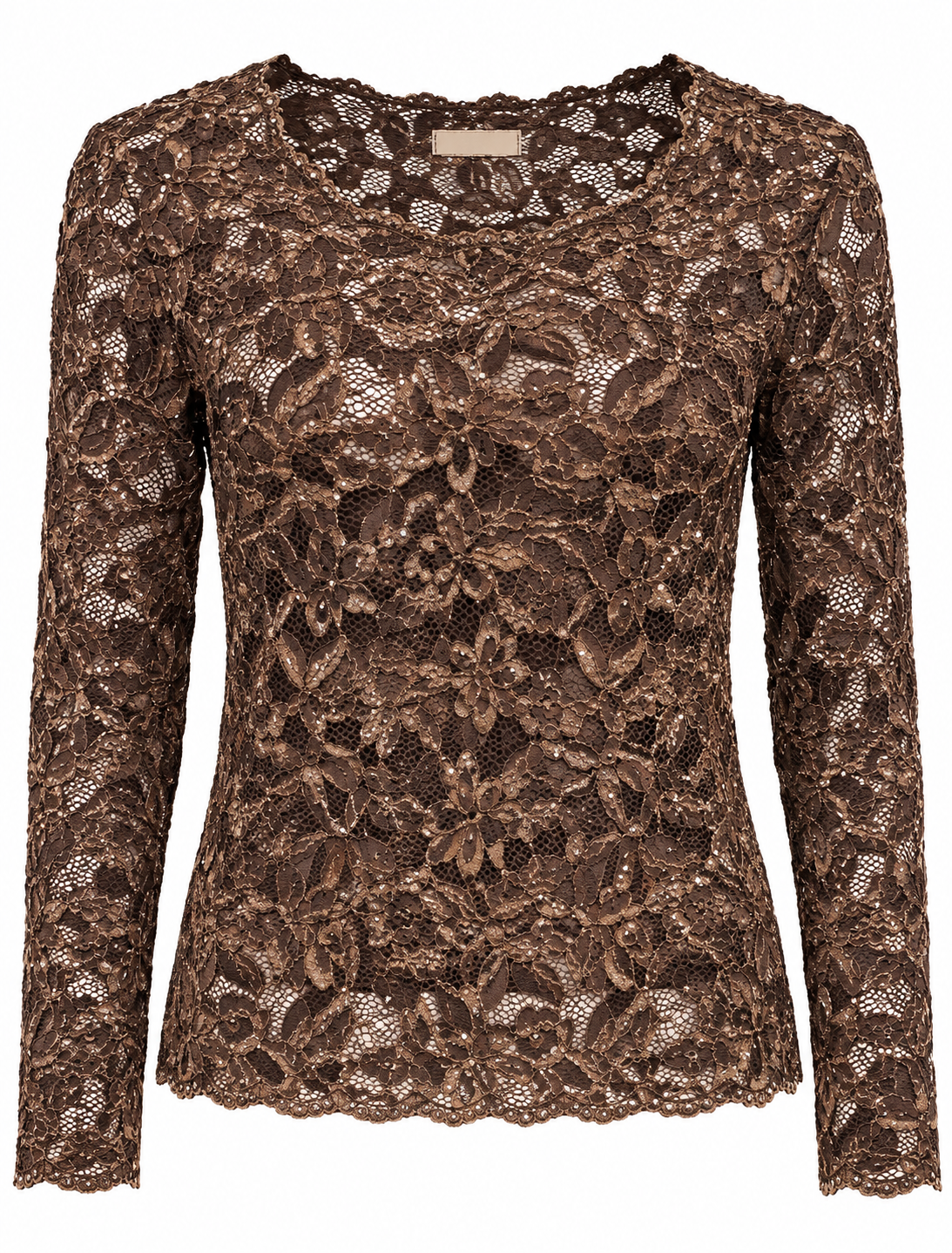TOP VERA GLITTER BRUIN Kinaofashionboutique