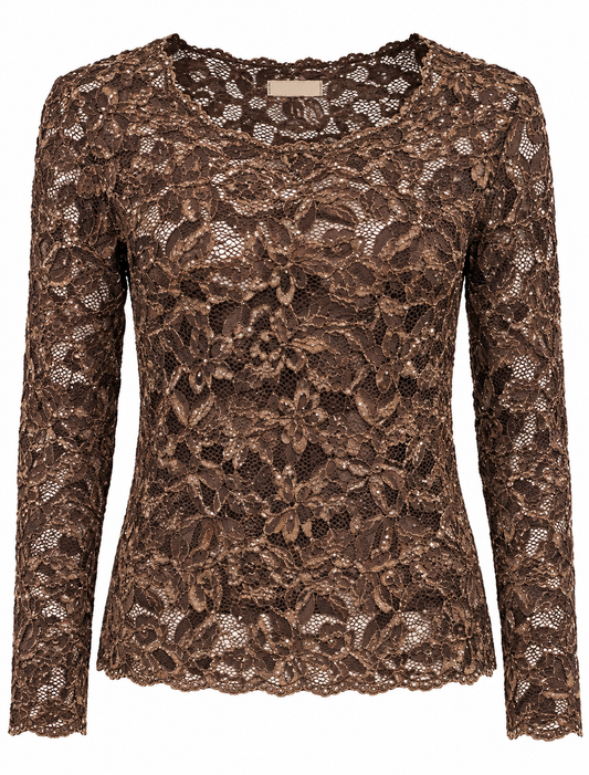 TOP VERA GLITTER BRUIN Kinaofashionboutique