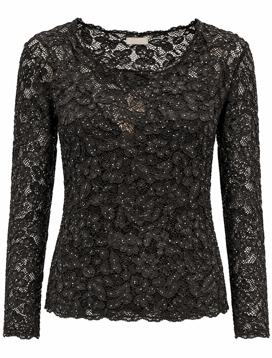 TOP VERA GLITTER ZWART Kinaofashionboutique