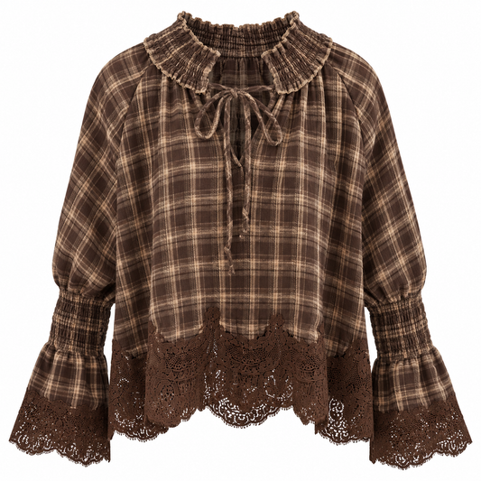 BLOUSE FAYE BRUIN 81605 Kinaofashionboutique
