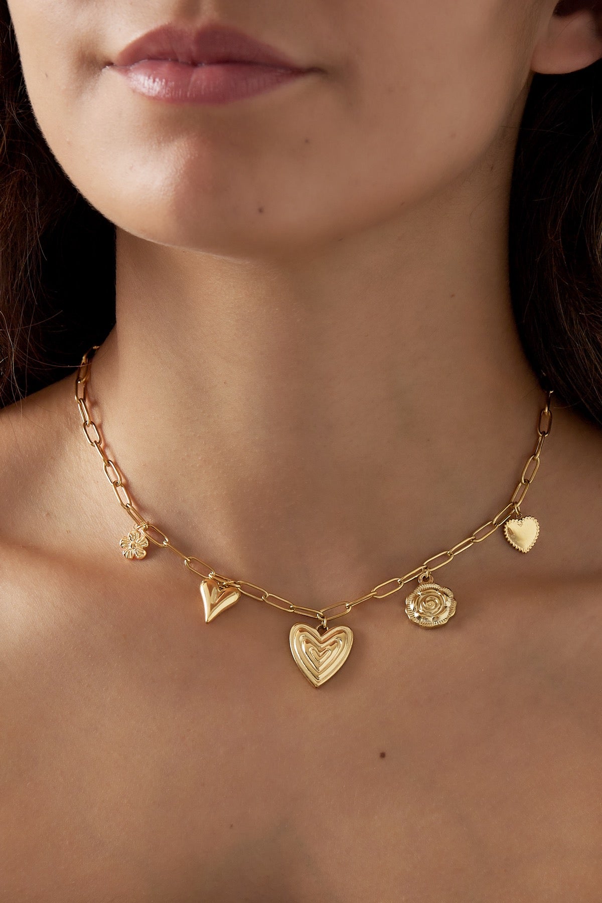 KETTING HEARTFELT GOUD